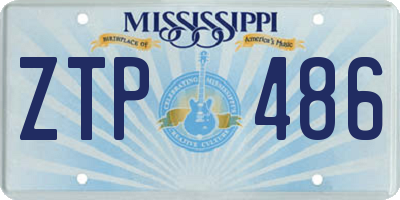 MS license plate ZTP486