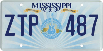 MS license plate ZTP487