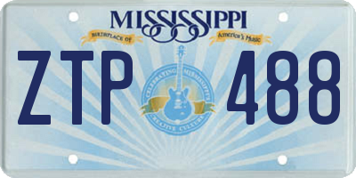 MS license plate ZTP488