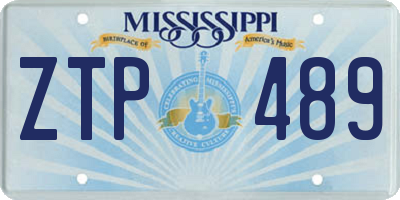 MS license plate ZTP489