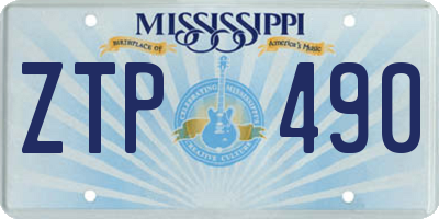 MS license plate ZTP490