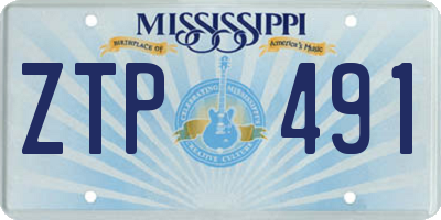 MS license plate ZTP491