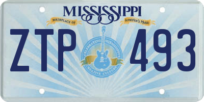 MS license plate ZTP493
