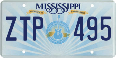 MS license plate ZTP495