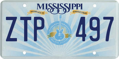 MS license plate ZTP497