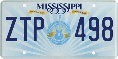 MS license plate ZTP498