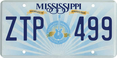 MS license plate ZTP499
