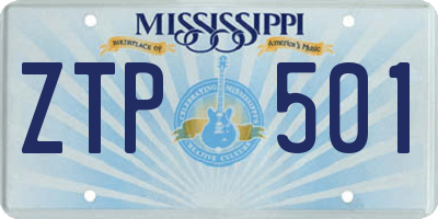 MS license plate ZTP501
