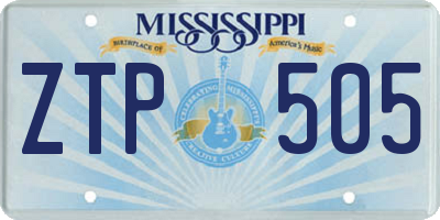 MS license plate ZTP505
