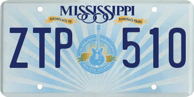 MS license plate ZTP510