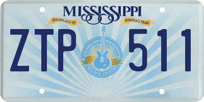 MS license plate ZTP511