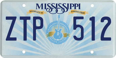 MS license plate ZTP512