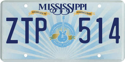 MS license plate ZTP514