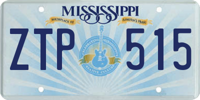 MS license plate ZTP515