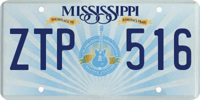 MS license plate ZTP516