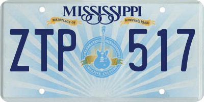 MS license plate ZTP517