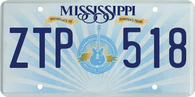 MS license plate ZTP518