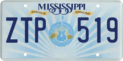 MS license plate ZTP519