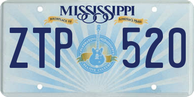 MS license plate ZTP520