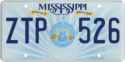 MS license plate ZTP526