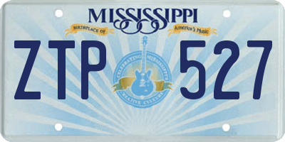 MS license plate ZTP527