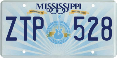 MS license plate ZTP528