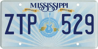 MS license plate ZTP529
