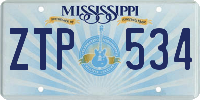 MS license plate ZTP534