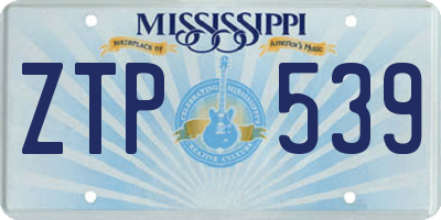MS license plate ZTP539