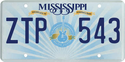 MS license plate ZTP543