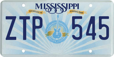 MS license plate ZTP545