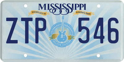 MS license plate ZTP546