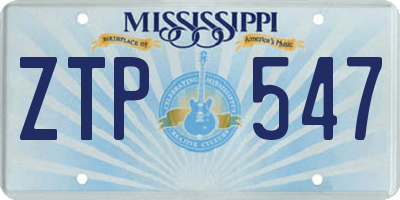 MS license plate ZTP547