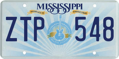 MS license plate ZTP548