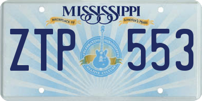 MS license plate ZTP553