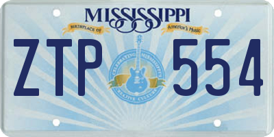 MS license plate ZTP554