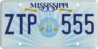 MS license plate ZTP555