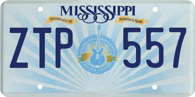 MS license plate ZTP557