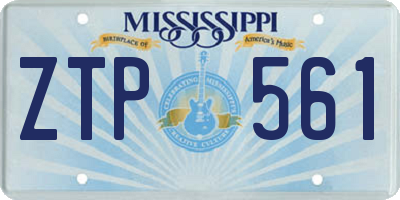 MS license plate ZTP561