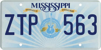 MS license plate ZTP563