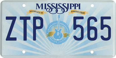 MS license plate ZTP565