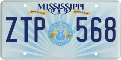 MS license plate ZTP568