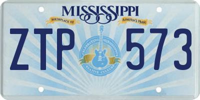 MS license plate ZTP573