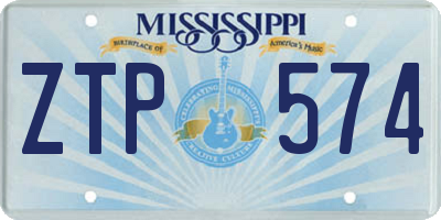 MS license plate ZTP574