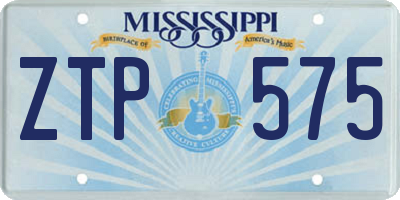 MS license plate ZTP575