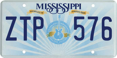 MS license plate ZTP576