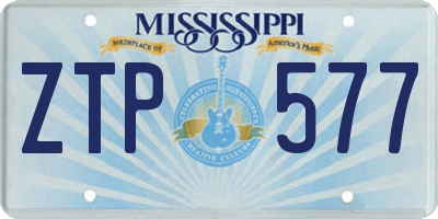 MS license plate ZTP577