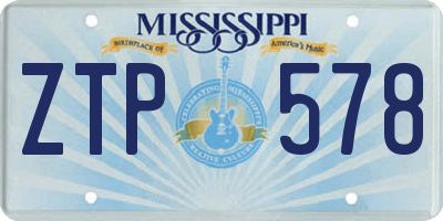 MS license plate ZTP578