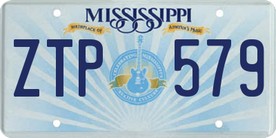 MS license plate ZTP579