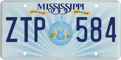 MS license plate ZTP584